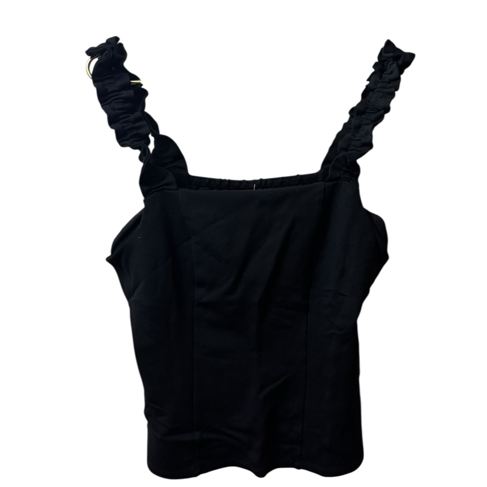 PORRIDGE | large black sleeveless tank blouse